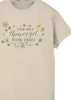 Gilmore Girls Sand Yellow Daisies Printed Boyfriend Fit T-Shirt