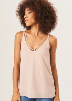 Gini London Beige Plain Strappy Cami Top