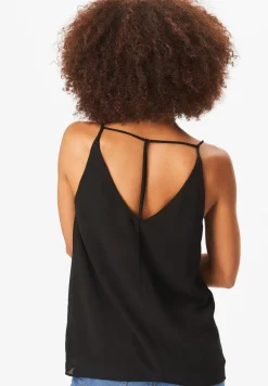 Gini London Black Plain Strappy Cami Top