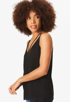 Gini London Black Plain Strappy Cami Top