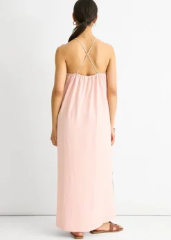 Gini London Blush Strappy Cross Back Airflow Oversized dress