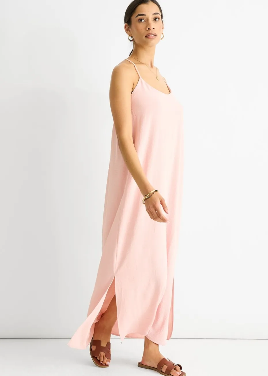 Gini London Blush Strappy Cross Back Airflow Oversized dress