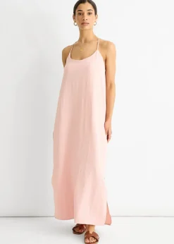 Gini London Blush Strappy Cross Back Airflow Oversized dress