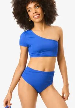 Gini London Cobalt Blue One shoulder Bikini Top