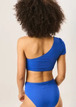 Gini London Cobalt Blue One shoulder Bikini Top