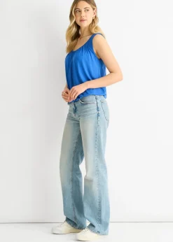 Gini London Dark Blue Round Neck Oversized Sleeveless Top