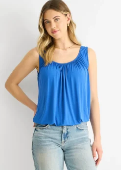 Gini London Dark Blue Round Neck Oversized Sleeveless Top