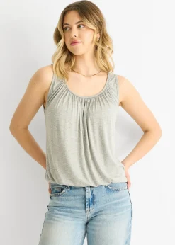 Gini London Dark Grey Round Neck Oversized Sleeveless Top