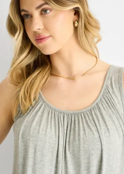 Gini London Dark Grey Round Neck Oversized Sleeveless Top