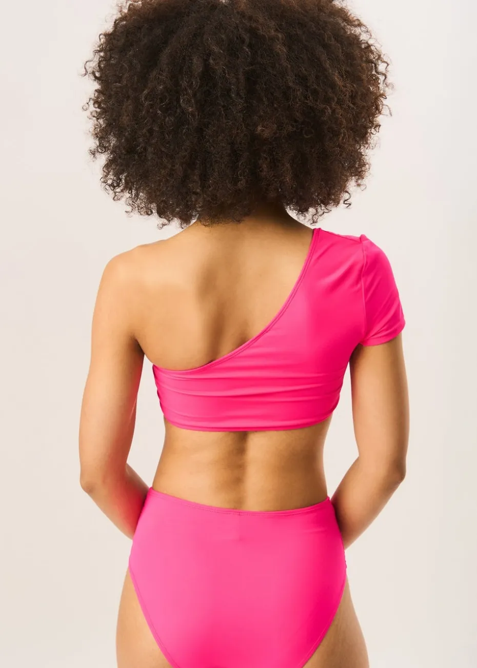 Gini London Fuchsia One shoulder Bikini Top