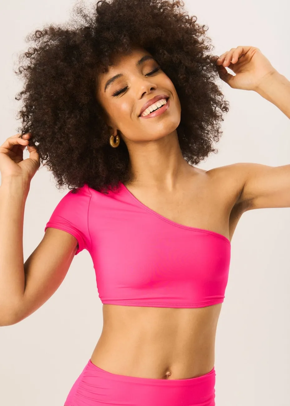 Gini London Fuchsia One shoulder Bikini Top