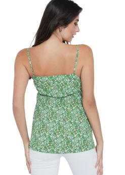 Gini London Green Floral Strappy Cami Top