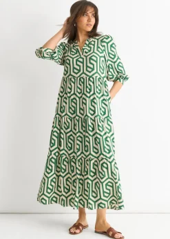 Gini London Green Long Sleeve Maxi Dress