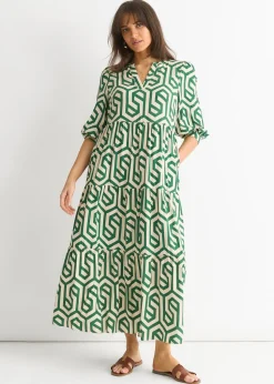 Gini London Green Long Sleeve Maxi Dress