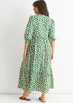 Gini London Green Long Sleeve Maxi Dress