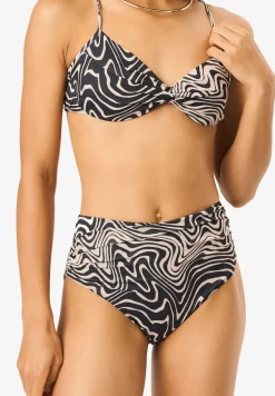 Gini London Mono Swirl High Waisted Ruched Bottoms