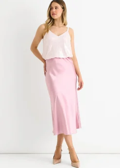 Gini London Pink Sequin V Neck Cami Top