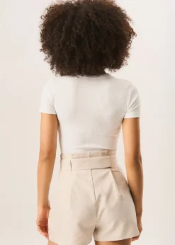 Gini London Stone Belt Detail Shorts