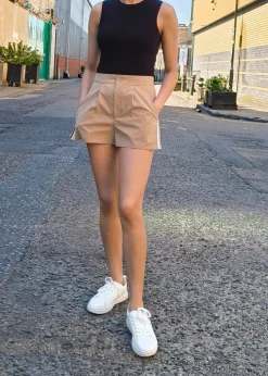 Gini London Taupe Tailored  Shorts