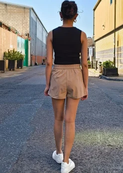 Gini London Taupe Tailored  Shorts
