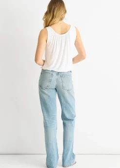 Gini London White Round Neck Oversized Sleeveless Top