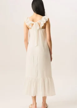 Gini London White Ruffle Short Sleeve Maxi Dress