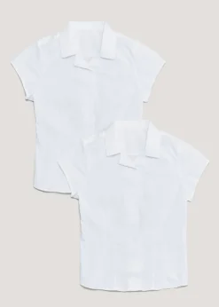 Girls 2 Pack White School Blouses (8-16yrs)