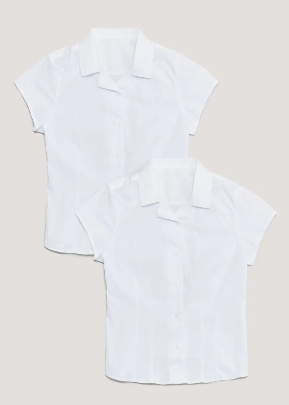 Girls 2 Pack White School Blouses (8-16yrs)