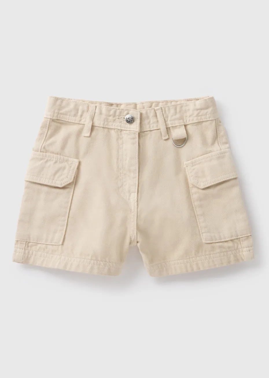Girls Beige Twill Shorts (7-15yrs)