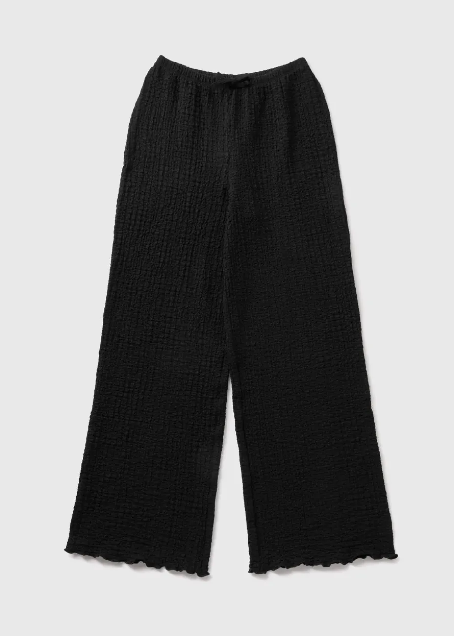 Girls Black Crinkle Trousers (7-15yrs)