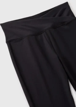 Girls Black Crossover Waist Flares (7-15yrs)