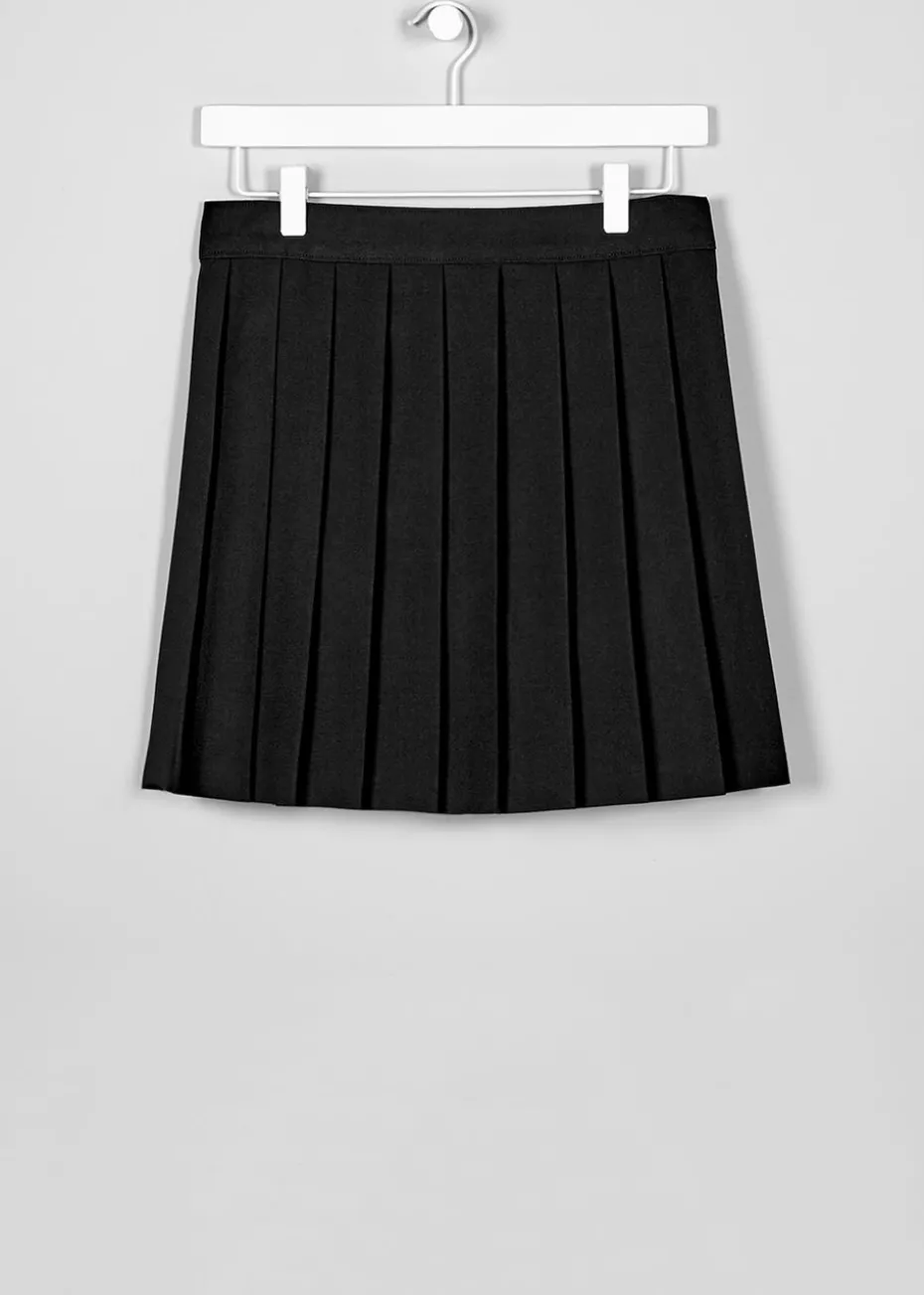 Girls Black Pleated School Skirt (8-16yrs)