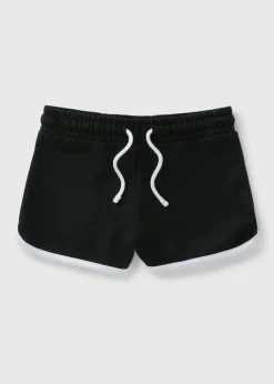 Girls Black Runner Shorts (7-15yrs)