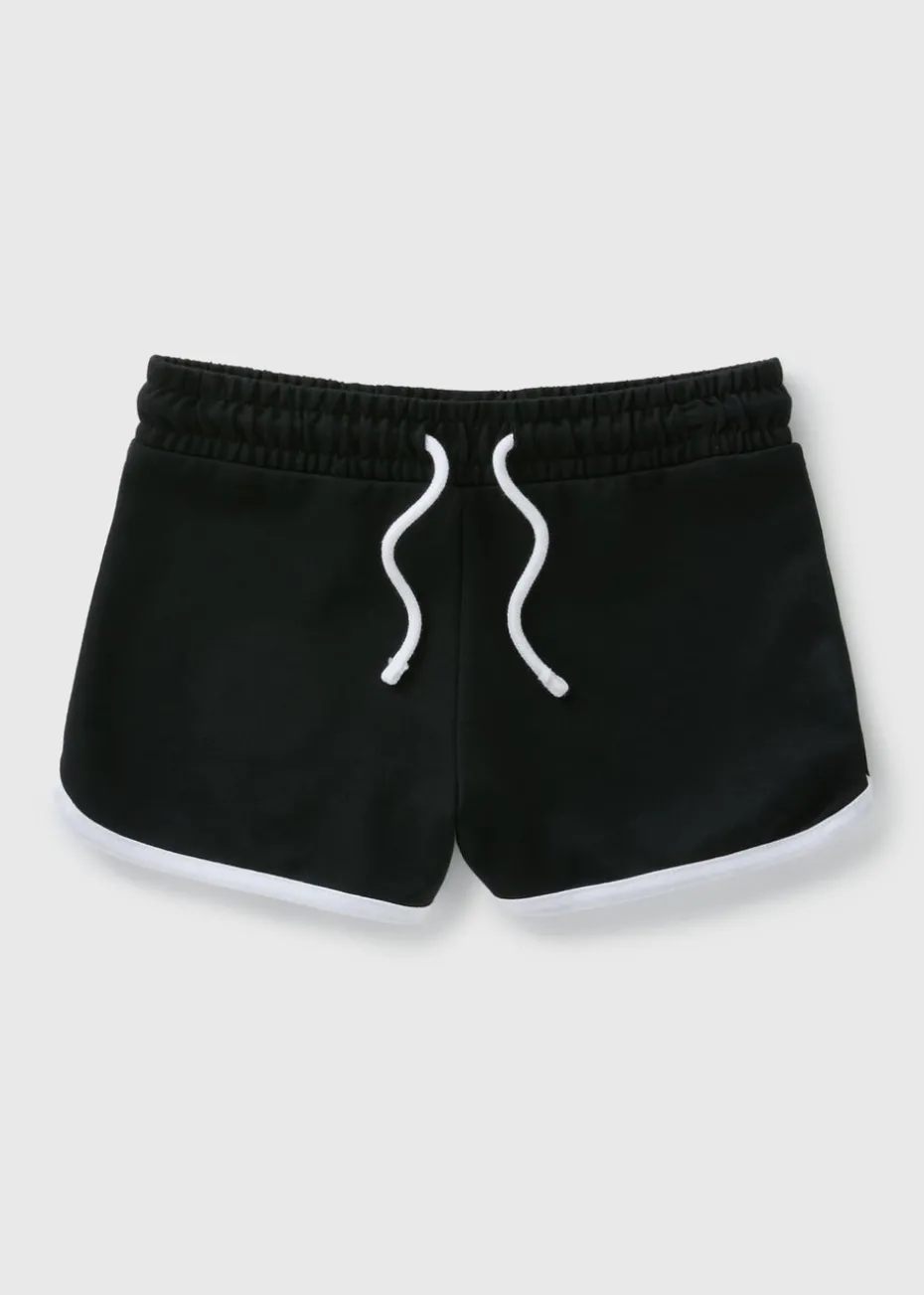 Girls Black Runner Shorts (7-15yrs)