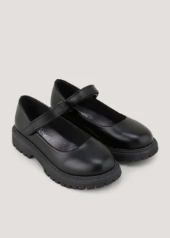 Girls Black School Shoes (Younger 10-Older 5)