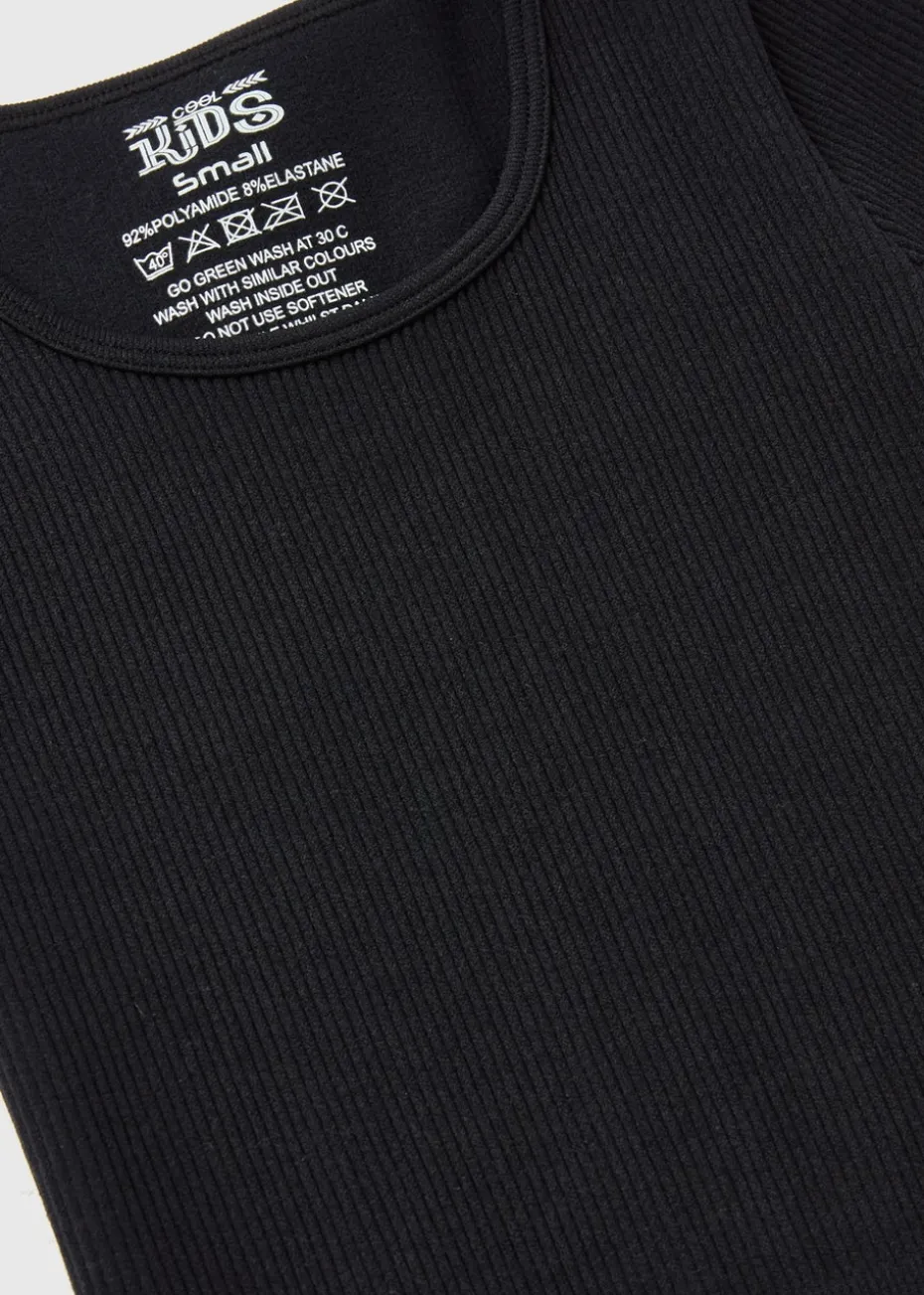 Girls Black Seamless Top (7-15yrs)