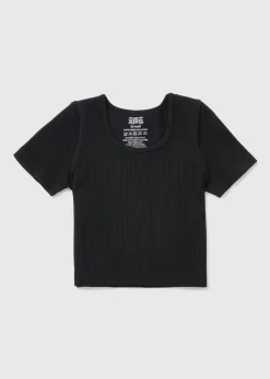 Girls Black Seamless Top (7-15yrs)