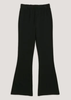 Girls Black Stretch Flared School Trousers (8-16yrs)