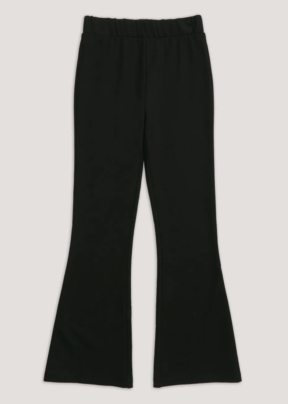 Girls Black Stretch Flared School Trousers (8-16yrs)