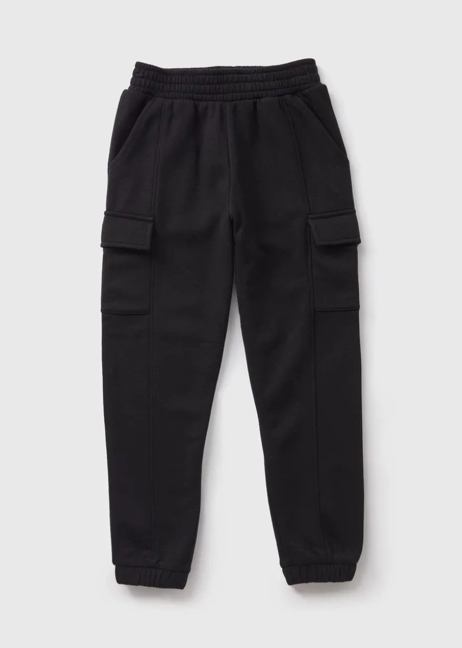 Girls Black Utility Joggers (7-15yrs)