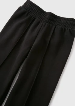 Girls Black Wide Leg Jogging Bottoms (7-15yrs)