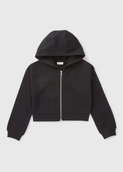 Girls Black Zip Up Hoodie (7-15yrs)