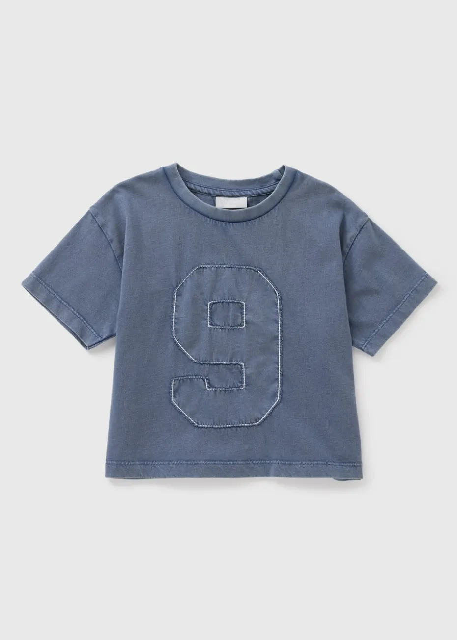 Girls Blue 9 Cropped T-Shirt (7-15yrs)