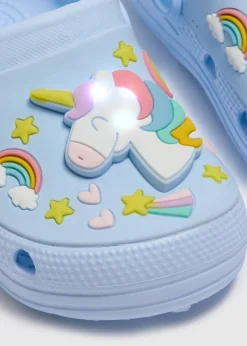 Girls Blue Light Up Unicorn Clogs (Younger 4/5-Older 1/2)