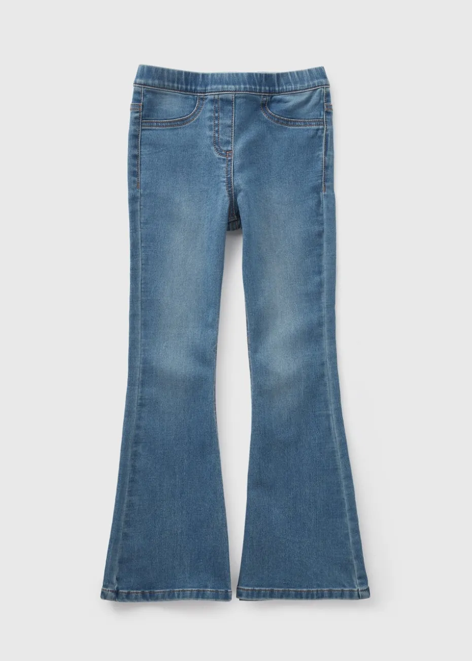 Girls Blue Lightwash Flare Jegging (7-15yrs)