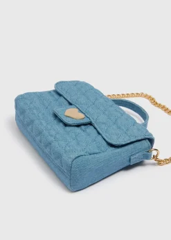 Girls Blue Quilted Crossbody Bag