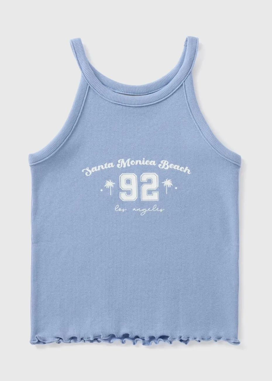 Girls Blue Santa Monica Vest Top (7-15yrs)