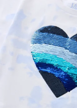 Girls Blue Sequin Tie Dye T-Shirt (7-15yrs)