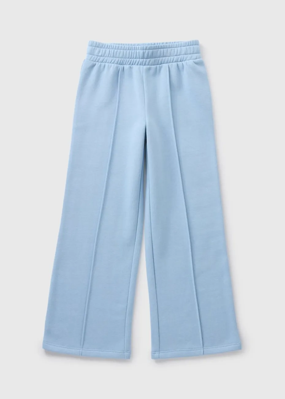 Girls Blue Wide Leg Jogging Bottoms (7-15yrs)
