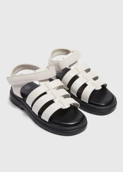 Girls Cream Chunky Sandals (Younger 10 - Older 5)